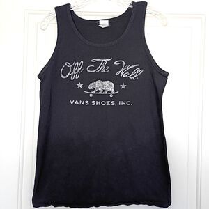 Vtg Vans Off the Wall Black Tank Top Alstyle Adult S Skater Alt Grunge 90s Y2K
